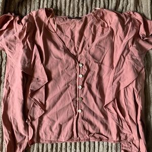 Zara Pink Ruffle Top